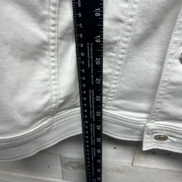 Talbots Denim Jean Jacket Womens 3X White Short Sleeve Button Down New NWT - Picture 13 of 13